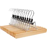 Songmics Set van 12 antislip hangers met klemmen voor broeken l25 x h17 cm