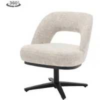 Tower Living Eetkamerstoel Caldes draaibaar Chenille - TED 24 off white