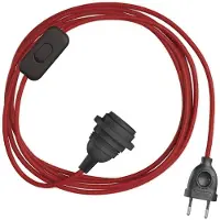 Creative Cables Snakebis E14-lampenkap-kabelset Met Lamphouder. Gekleurde Stoffen Kabel En 2-pins Stekker 1.8 M