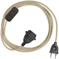 Creative Cables Snakebis E14 Lampenkap-kabelset Met Lampenhouder. Gekleurde Stoffen Kabel En 2-pins Stekker 1.8 M
