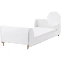 Beliani LAYE - Kinderbed - Gebroken wit - 90 x 200 cm - Bouclé