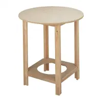 Wellhome Ronde Brancardtafel Met Beukenhouten Structuur Afwerking Zonder Vernis 70x70x75cm