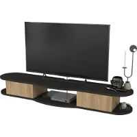 En.casa TV meubel Nyskiri zwevend 150x35x19 cm antraciet en eikenkleurig []