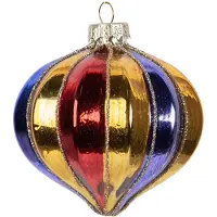 Clayre & Eef Kerstbal Overig Ø 8x8 cm Meerkleurig Glas Kerstballen