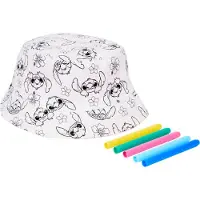 Disney - Lilo & Stitch - Color Your Own Buckethat - 56cm omtrek - Zonnehoedje - DIY - Stiften - Kinderen - Meisje - Hoedje - Vissershoedje - 4 tot 8 jaar