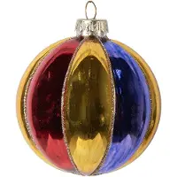 Clayre & Eef Kerstbal Overig Ø 8x8 cm Meerkleurig Glas Kerstballen