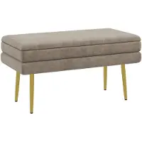 HOMCOM -Sitzbank-Polyester, Stahl-79,5L x 37,5B x 43H cm-Beige