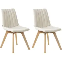 Beliani CALGARY - Eetkamerstoel - Gebroken wit - Polyester