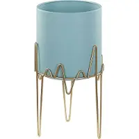 Beliani KALANDRA - Plantenbak - Blauw - 19 cm - IJzer