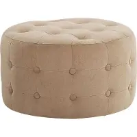 Beliani TAMPA - Poef - Beige - 55 cm - Fluweel
