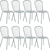 Beliani CALVI - Tuinstoel set van 8 - Blauw - Staal