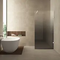 Wiesbaden Inloopdouche Rechts Less 90x200 cm 8 mm Nano Spiegelrook- naar Helder Glas Mat Wit