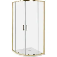 Beliani JUKATAN - Douchecabine - Goud - 90 x 90 x 185 cm - Veiligheidsglas