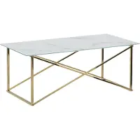 Beliani EMPORIA - Salontafel - Wit/Goud - Veiligheidsglas