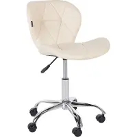 Beliani VALETTA - Bureaustoel - Beige - Kunstleer