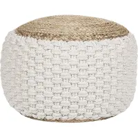 Beliani AIZA - Poef - Wit/Beige - Jute