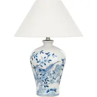 Beliani MAGROS - Tafellamp - Wit/Blauw - Porselein