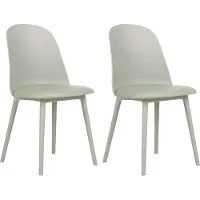 Beliani FOMBY - Set van 2 stoelen - Groen - Synthetisch materiaal