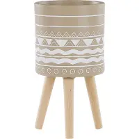 Beliani MILINA - Plantenbak - Beige - 30 cm - Magnesiumoxide