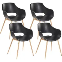 Beliani MILLERS - Set van 4 stoelen - Zwart - Synthetisch materiaal