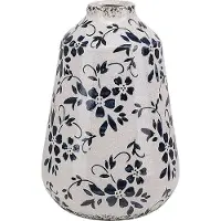 Beliani MARONEIA - Bloemenvaas - Wit - 20 cm - Keramiek