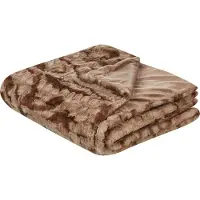 Beliani BAKIRA - Plaid-Bruin-Nepbont