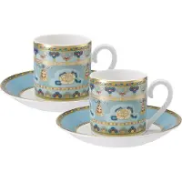 Villeroy & Boch Espressotassen mit Untertassen Samarkand Aquamarin 50 ml Set van 2