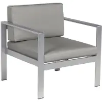 Beliani Tuinfauteuil grijs aluminium frame buiten met kussens