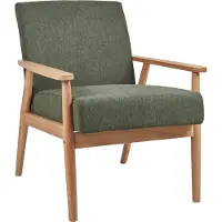 Beliani ESRUM - Fauteuil - Groen - Polyester/Rubberhout