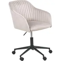 Beliani VENICE - Bureaustoel - Taupe - Fluweel
