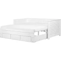 Beliani CAHORS - Onderschuifbed - Wit - 90 x 200 cm - Rubberhout