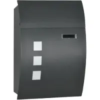 Zenzee Brievenbus met slot - Wandbrievenbus - Gegalvaniseerd staal - Grijs