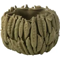 J-Line vaas Botanica Bonen Breed - keramiek - groen - Ø 33.5 cm
