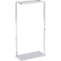 Beliani Handdoekhouders + handdoekhaken, Handdoekenrek staal zilver 42 x 83 cm vrijstaand 3 armen GARCITAS