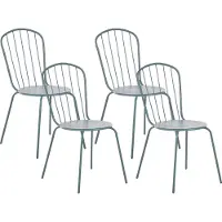 Beliani CALVI - Tuinstoel set van 4 - Blauw - Staal