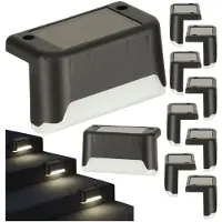Ikonka Solar Muurlamp 8 Stuks - Zwart - Buitenverlichting Solar - Waterdicht - Muurverlichting - Padverlichting - Tuinverlichting op Zonne-Energie - Warm Wit Licht - Buitenlamp Solar - Buitenverlichting
