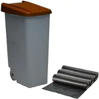 Wellhome Recyclecontainer 110 Liter Gesloten + 3x Vuilniszakken Van 42x57x88 Cm 10 Eenheden