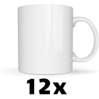 Stamina 12x Witte Sublimatiemokken - Leuke Cadeau Ideeën - Bedrukbare Sublimatiemok - Geschikt voor Bedrukken - Hoogwaardige Kwaliteit - Leuke Cadeau Ideeën - Vaatwasser- Perfect voor Sublimatie - 325ml