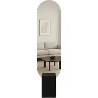 MISOU MIRRORS AND MORE - Wandspiegel - Passpiegel - Staande - Ronde Spiegel - Organische vorm - Ovaal - Modern - Hout - MDF - 180x45cm - MATHILDA