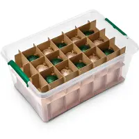 Orplast Kerstballen opbergbox 30 ballen - Groen - 40 liter - Rolbaar