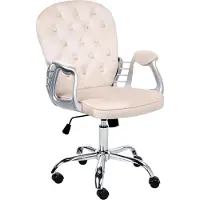 Beliani PRINCESS - Bureaustoel - Beige - Fluweel