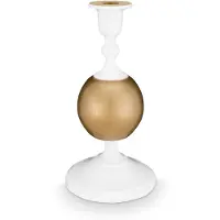 Pip studio Kandelaar Sphere - Kaarsenhouder van Metaal - Wit/ Goud - 24cm