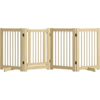 PawHut hondenhek - 204x75 cm - 4-delig - inklapbaar - met deur