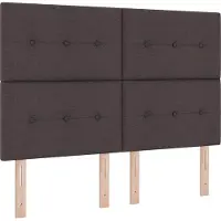 vidaXL Boxspring bed met hoofdeinde Donkerbruin 140 x 190 cm Stof