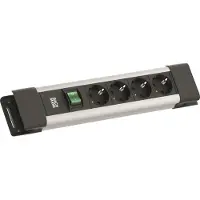 Bachmann CONNECTUS 4xCEE7/3 , 1xschakelaar 2,0 m CEE7/7 grijs