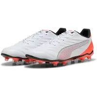 Puma Voetbalschoen 'King Pro' oranjerood / zilver / wit