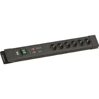 Bachmann CONNECTUS 6xCEE7/3, 1xGVS 1xschakelaar 2,0 m CEE7/7 zwart