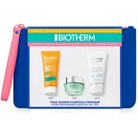 Biotherm SUMMER ESSENTIALS: Neon blue pouch + Aquasource gel 15ml + Lait corporel 50ml + Waterlover sunmilk SPF30 40ml