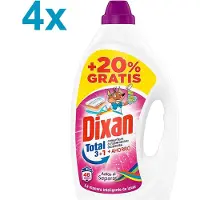 Dixan Total 3in1 – Vloeibaar Wasmiddel – Fris – 4x 2,4 L – 192 Wasbeurten – Voordeelverpakking