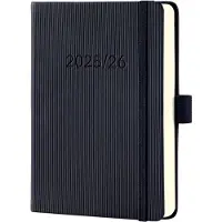 Sigel weekagenda Conceptum - formaat A6 - jaartal 2025/2026 - 18 maanden - zwart - hardcover - SI-C2602